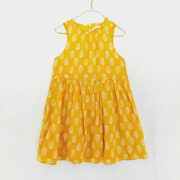 Lucky Brand Yellow & White Sleeveless Flared Mini Dress 4175 - Picture 1 of 7